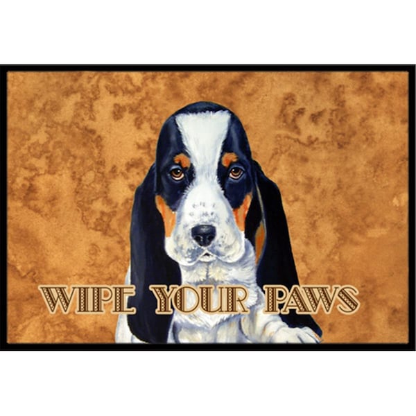 Carolines Treasures 18 x 27 In. Basset Hound Wipe Your Paws Indoor Or Outdoor Mat LH9450MAT - main